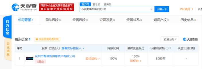 西安榮耀終端有限公司成立，深圳智信全資控股布局計算機軟硬件制造